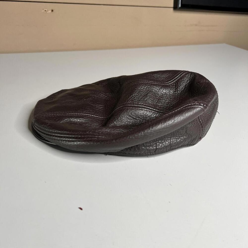 Dobbs Hat Cap Fitted Mens Medium Brown Leather Flat Ivy Made In USA‎ Winter
